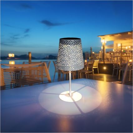 LED-Solar-Tischleuchte LUVETRA LED/1xAA 4000K IP44 200 mAh weiß