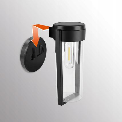 LED Solar-Wandleuchte LED/1W/3,7V 500 mAh IP65 schwarz