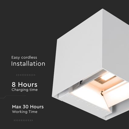 LED-Solar-Wandleuchte mit Sensor LED/9W/5V 3000/4000/5000K IP65 2600 mAh weiß