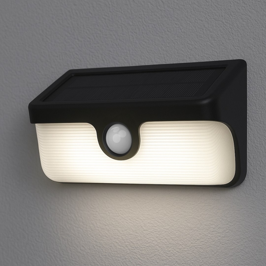 LED-Solar-Wandleuchte mit Sensor LINK LED/5W/3,7V 2000 mAh IP65 schwarz