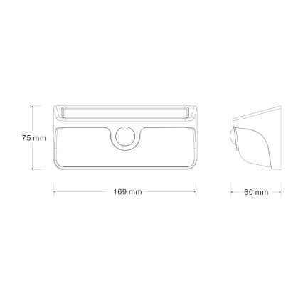 LED-Solar-Wandleuchte mit Sensor LINK LED/5W/3,7V 2000 mAh IP65 schwarz