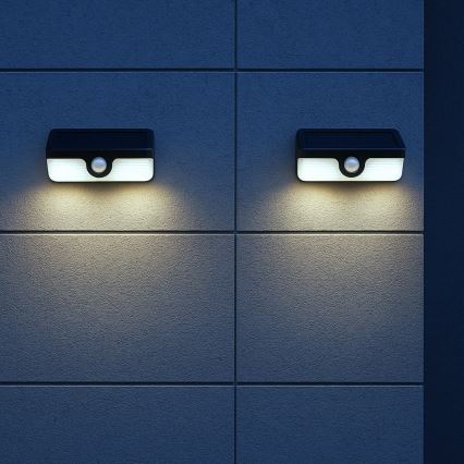 LED-Solar-Wandleuchte mit Sensor LINK LED/5W/3,7V IP65 schwarz