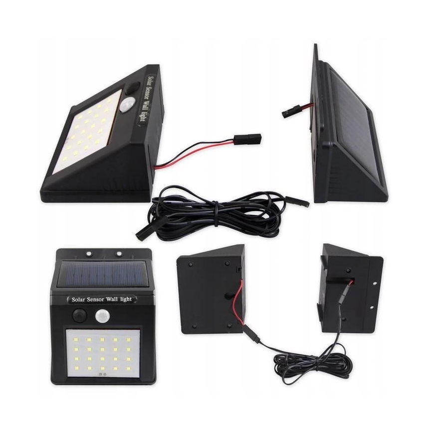 LED-Solar-Wandleuchte mit Sensor und externem Solarpanel LED/0,55W/3,7V 1200 mAh IP44
