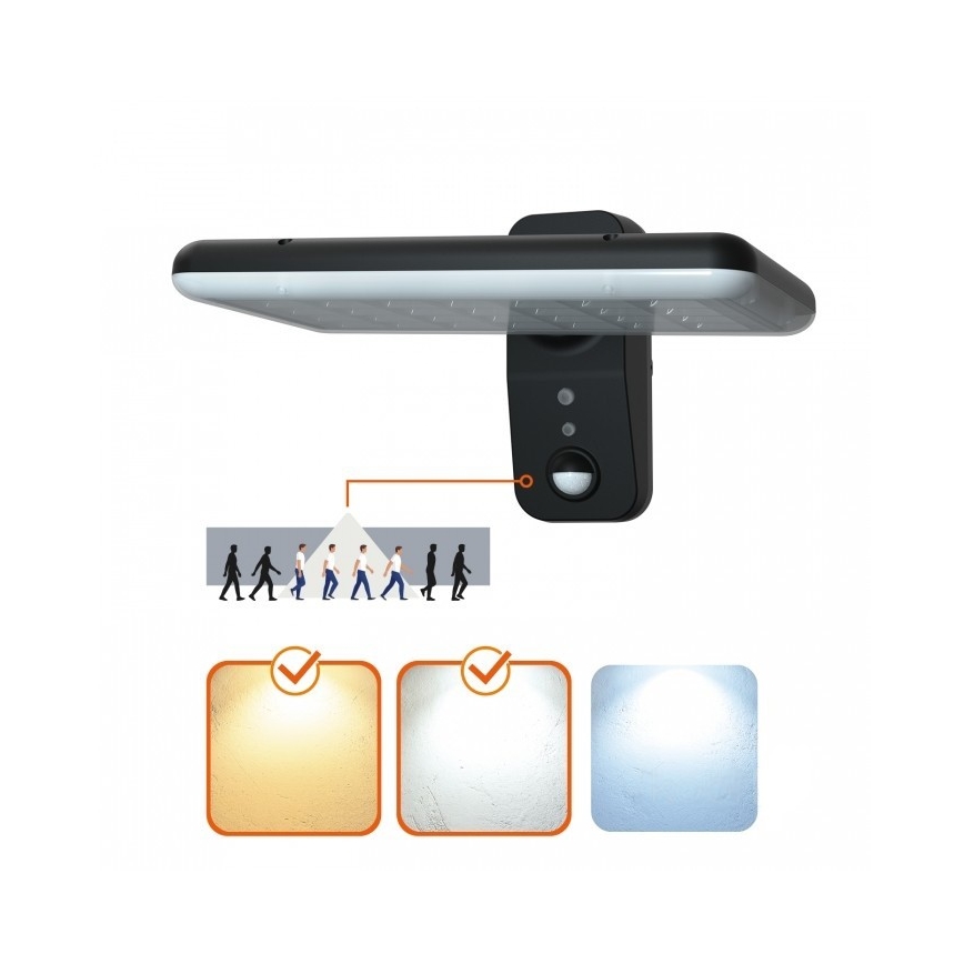 LED-Solar-Wandleuchte mit Sensor PHOENIX LED/15W/3,2V 3000/4000K IP65 6000 mAh