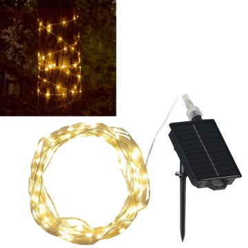LED Solare catena decorativa LED/3,7V 1800 mAh 10 m IP44 + telecomando