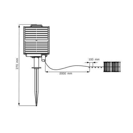 LED Solare catena decorativa LED/3,7V 1800 mAh 10 m IP44 + telecomando