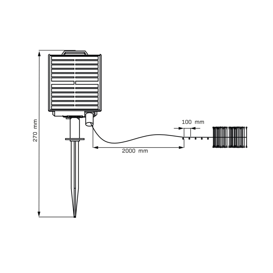 LED Solare catena decorativa LED/3,7V 1800 mAh 10 m IP44 + telecomando
