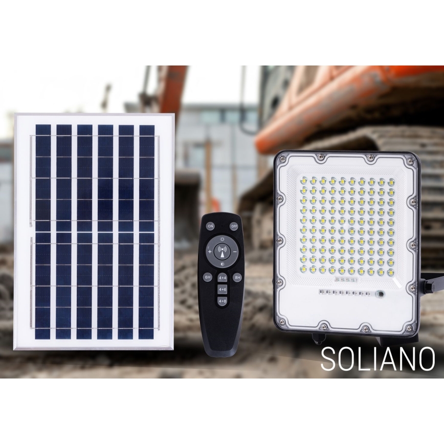 LED da esterno dimmerabile solare per riflettore LED/50W/3,2V 4500K IP65 nero + telecomando