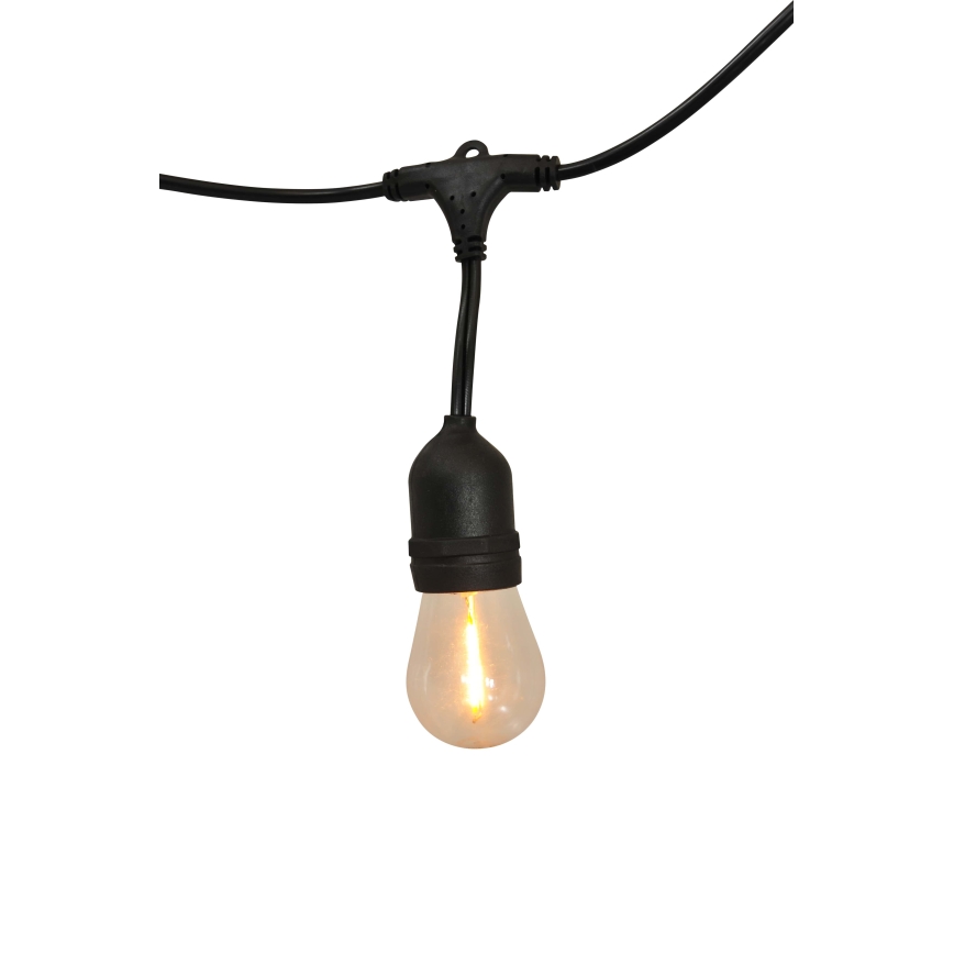 Dimmbare LED-Solarkette für den Outdoor-Bereich PARTY 10xE27/3,7V 10 m IP44 + Fernbedienung