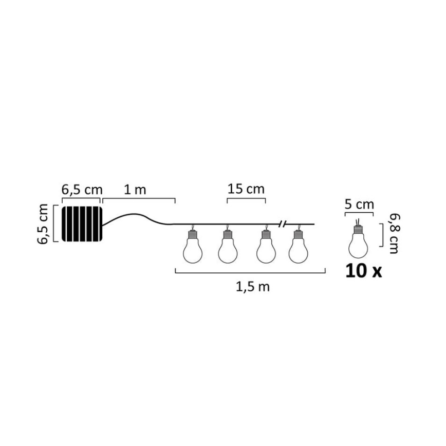 LED-Solarkette PARTY 10xLED/1,2V IP44