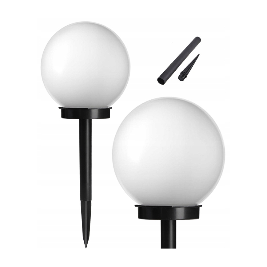 LED-Solarlampe LED/1,2 V 6500 K 200 mAh Ø 10 cm IP44 weiß/schwarz