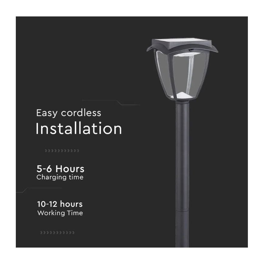 LED-Solarlampe LED/2W/230V 93 cm 3000/6000K IP65