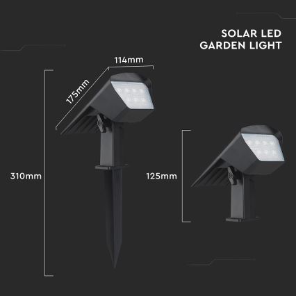 LED-Solarleuchte 2-in-1 LED/1,3W/3,7V 3000/4000/6400K IP65 1200 mAh