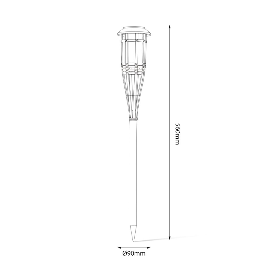 LED-Solarleuchte BAMBOO LED/1,2V 150 mAh 1800K 56 cm IP44 beige