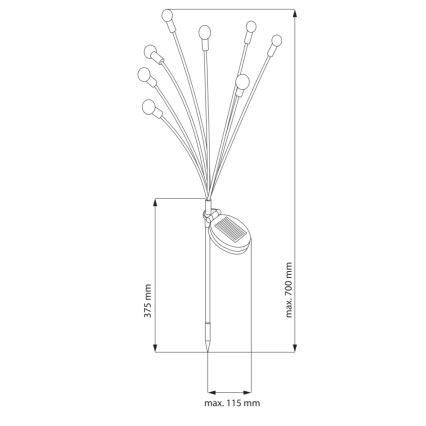 LED-Solarleuchte FIORINI 8xLED/1,2V 600mAh IP44 schwarz
