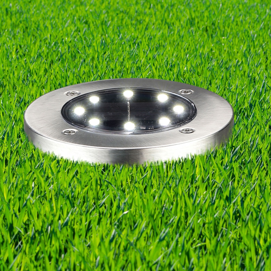 LED-Solarleuchte für Einfahrten SOLLY LED/1,2V 6500K d 11,5 cm 300 mAh IP44 matt Chrom
