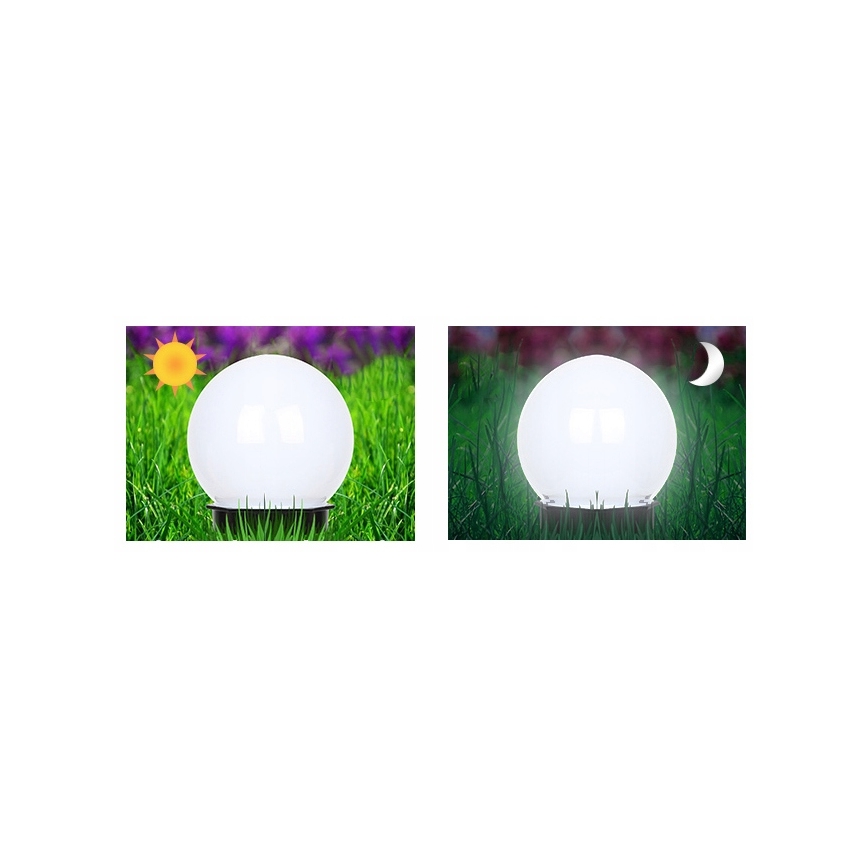 LED-Solarleuchte LED/1,2V 6500K 200 mAh Ø 15 cm IP44 weiß/schwarz