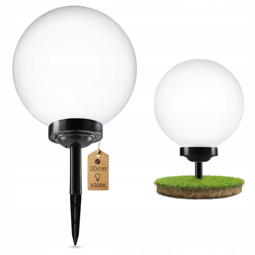 LED-Solarleuchte LED/1,2V 6500K 200 mAh Ø 30 cm IP44 weiß/schwarz