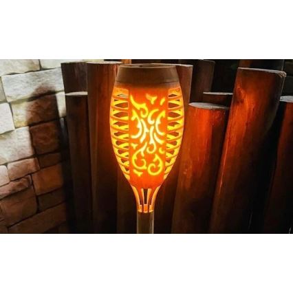 LED-Solarlampe MINISPARK BAMBOO LED/1,8W/5,5V IP44 600 mAh beige