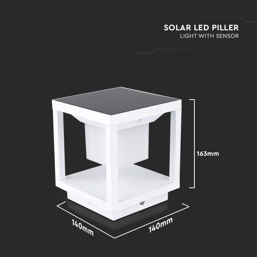 LED-Solarleuchte mit Sensor LED/2W/5,5V 3000K IP65 weiß