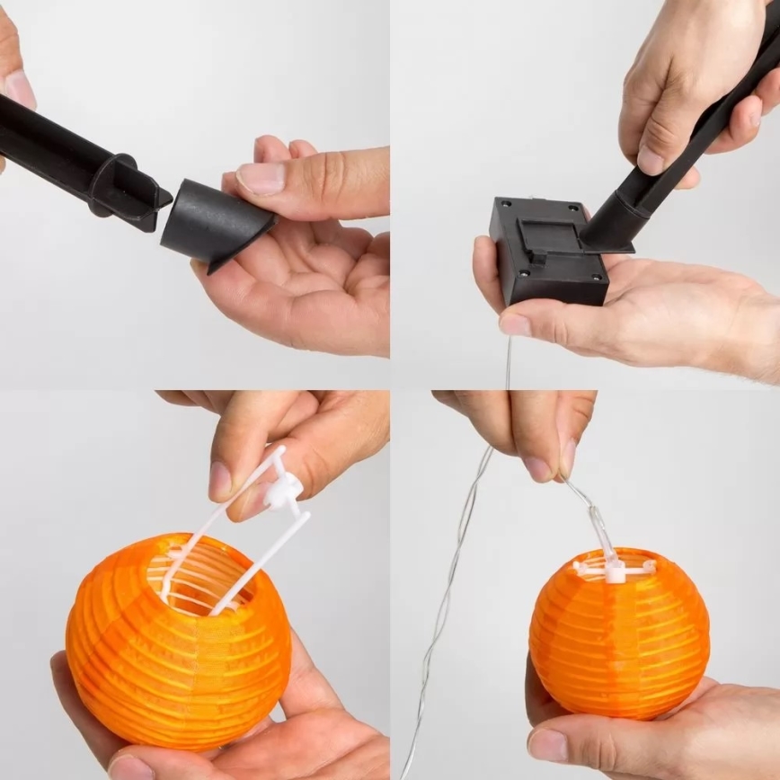 LED-Solarlichterkette 10xLED/1,2V 3,7m 300mAh IP44 mehrfarbig