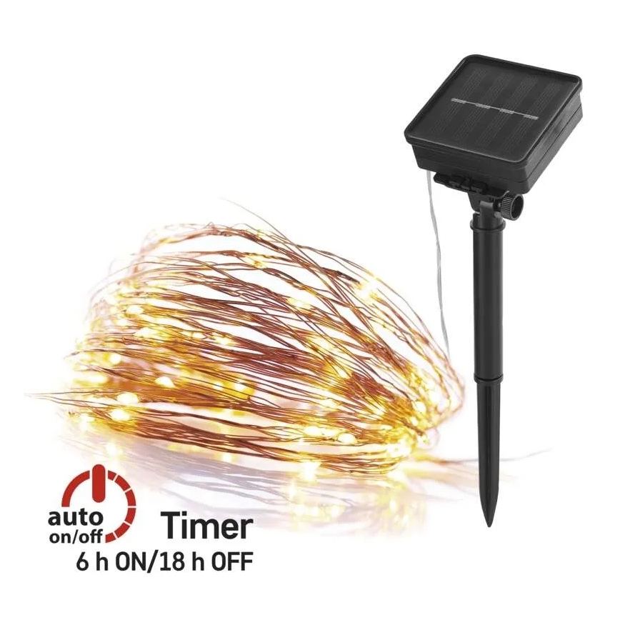 LED-Solarlichterkette LED/2,4W/1,2V 1xAA 15 m IP44 3000K 600 mAh