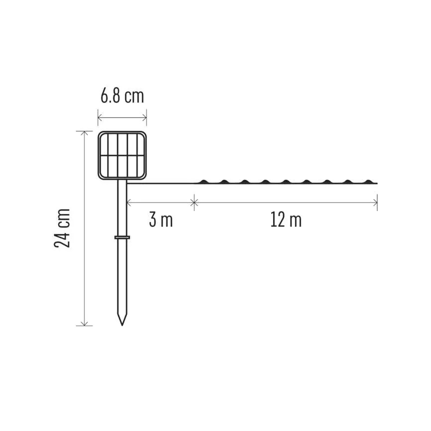LED-Solarlichterkette LED/2,4W/1,2V 1xAA 15 m IP44 3000K 600 mAh