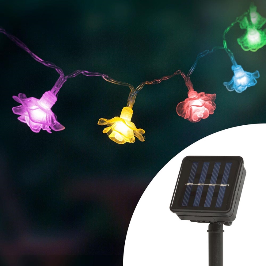 LED-Solarlichterkette mit Sensor 20xLED 600mAh 2,3m IP44 mehrfarbig
