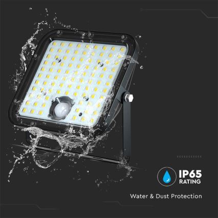 LED-Solarstrahler mit Sensor LED/30W/6,4V 4000K + Fernbedienung