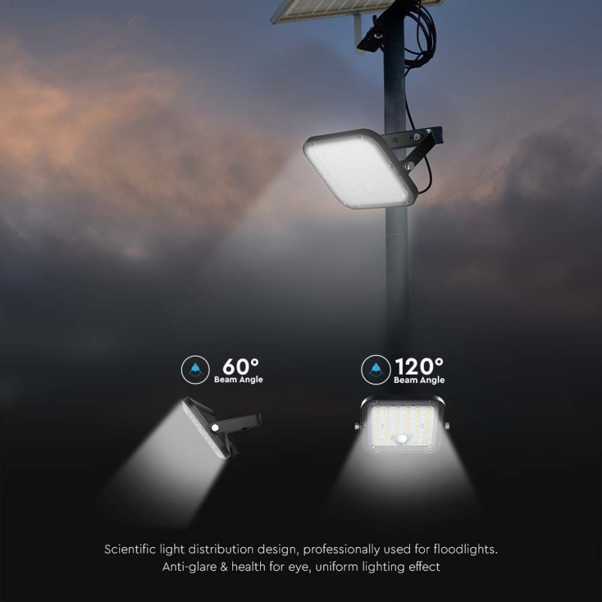 LED-Solarstrahler mit Sensor LED/30W/6,4V 4000K + Fernbedienung