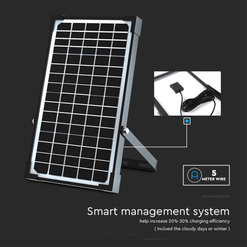 LED-Solarstrahler mit Sensor LED/30W/6,4V 4000K + Fernbedienung