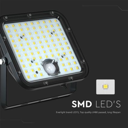 LED-Solarstrahler mit Sensor LED/30W/6,4V 6400K + Fernbedienung