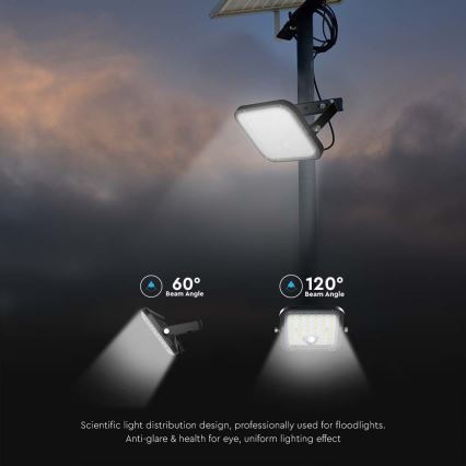 LED-Solarstrahler mit Sensor LED/30W/6,4V 6400K + Fernbedienung