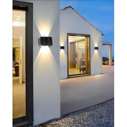 LED-Solarwandleuchte 4xLED/1,5W/3,7V IP54 schwarz