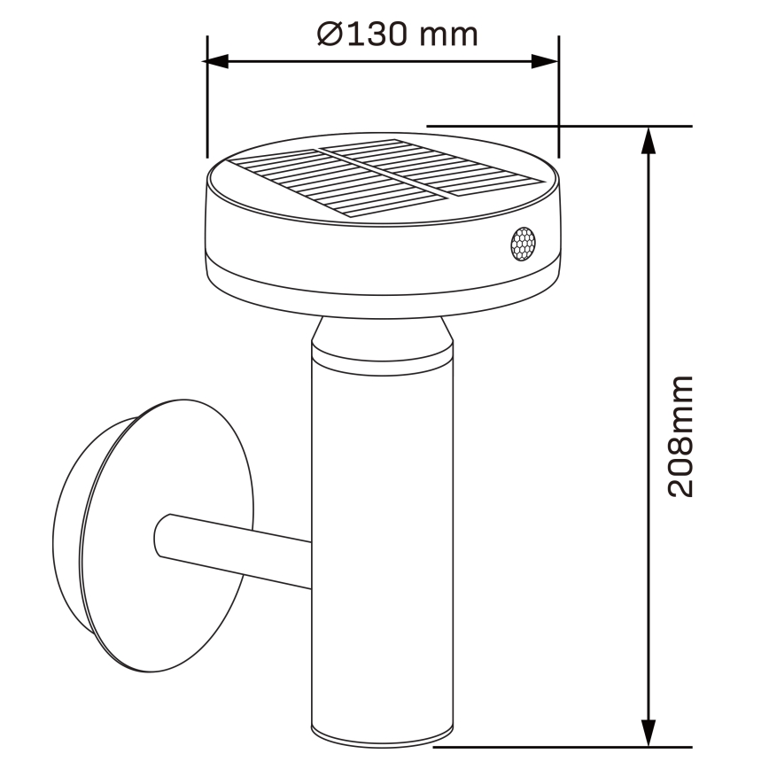 LED-Solarwandleuchte mit Sensor GWINEA LED/4,5W/3,7V IP44 schwarz