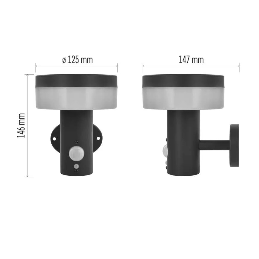 LED-Solarwandleuchte mit Sensor LED/2W/3,7V 1200 mAh IP44