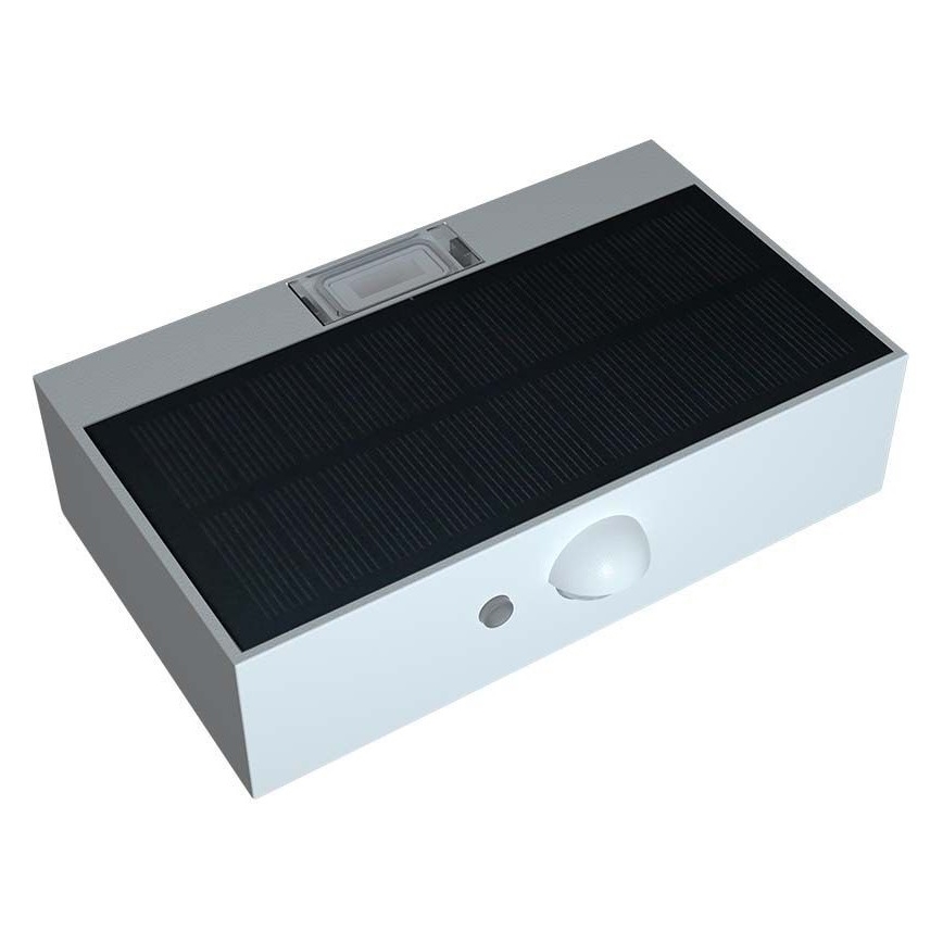 LED-Solarwandleuchte mit Sensor LED/3W/3,7V 3000K/4000K IP65 weiß