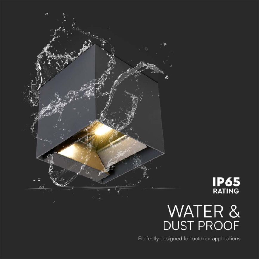 LED-Solarwandleuchte mit Sensor LED/3W/3,7V IP65 4000K 2600 mAh schwarz