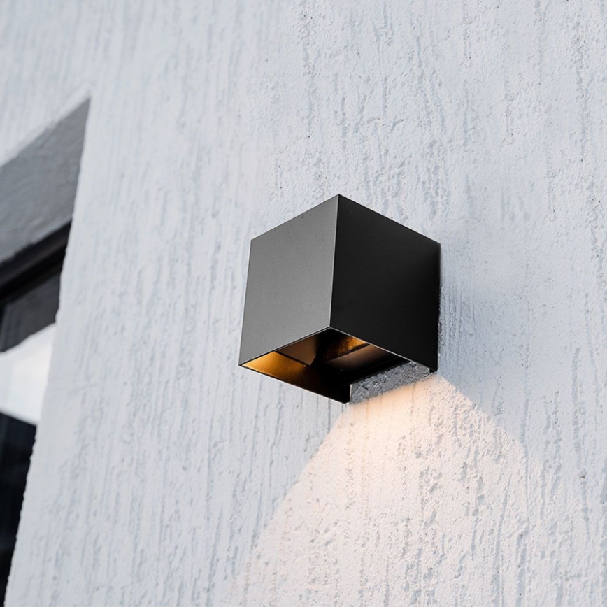 LED-Solarwandleuchte mit Sensor LED/3W/3,7V IP65 4000K schwarz