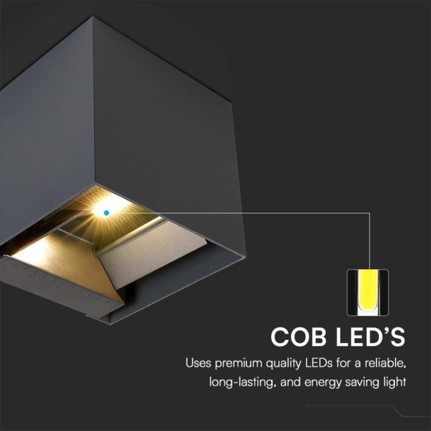 LED-Solarwandleuchte mit Sensor LED/3W/3,7V IP65 4000K schwarz