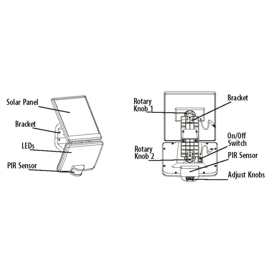 LED-Solarwandleuchte mit Sensor LED/8W IP54