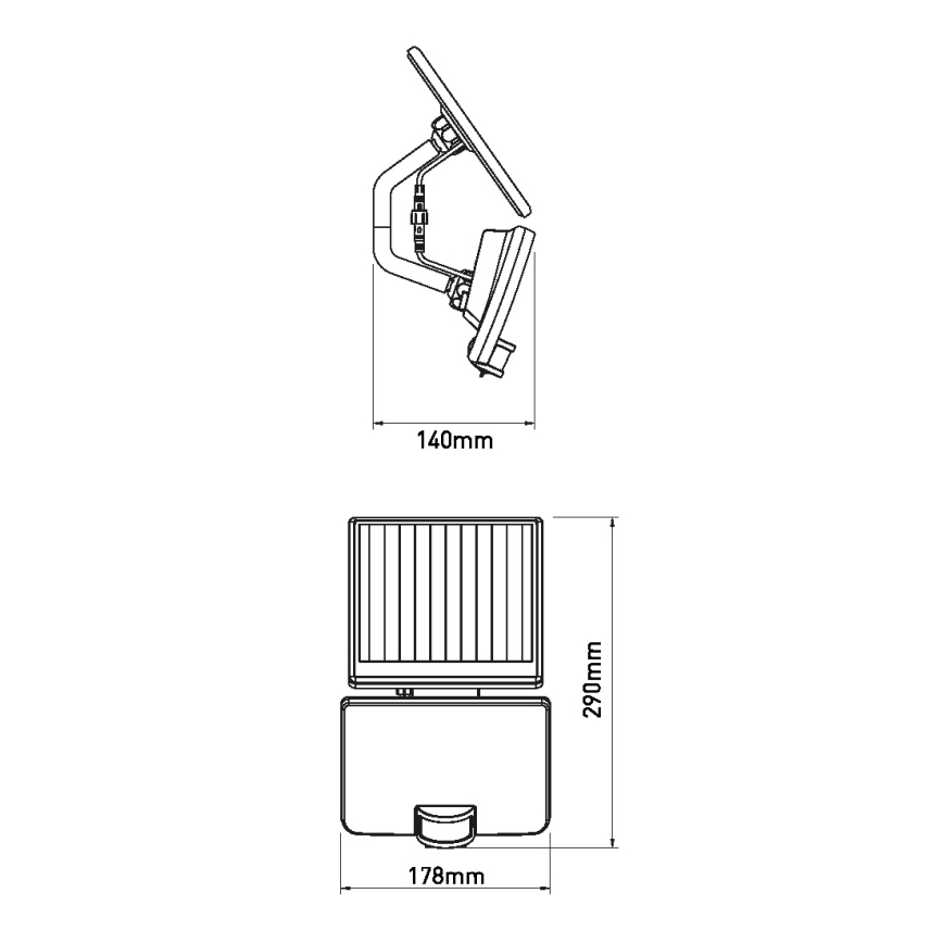 LED-Solarwandleuchte mit Sensor LED/8W IP54