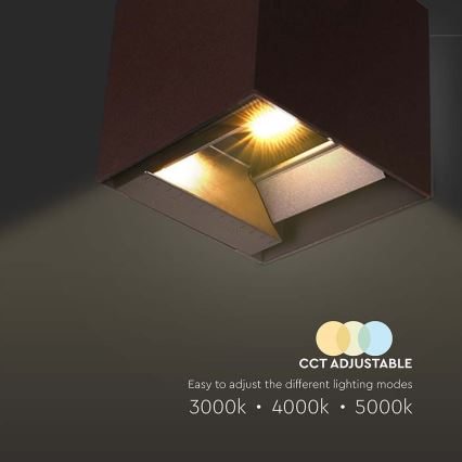 LED-Solarwandleuchte mit Sensor LED/9W/3,7V 3000/4000/5000K 2600 mAh IP65 braun