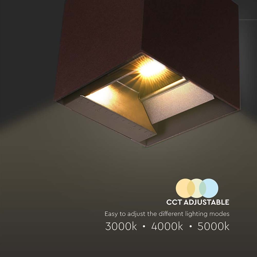 LED-Solarwandleuchte mit Sensor LED/9W/3,7V 3000/4000/5000K 2600 mAh IP65 braun