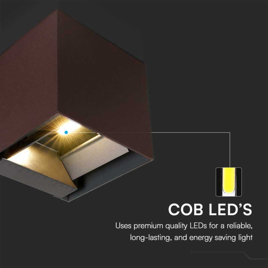 LED-Solarwandleuchte mit Sensor LED/9W/3,7V 3000/4000/5000K 2600 mAh IP65 braun