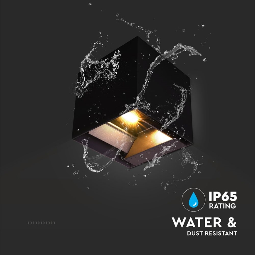 LED-Solarwandleuchte mit Sensor LED/9W/3,7V 3000/4000/5000K 2600 mAh IP65 schwarz