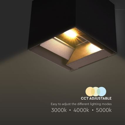 LED-Solarwandleuchte mit Sensor LED/9W/3,7V 3000/4000/5000K 2600 mAh IP65 schwarz