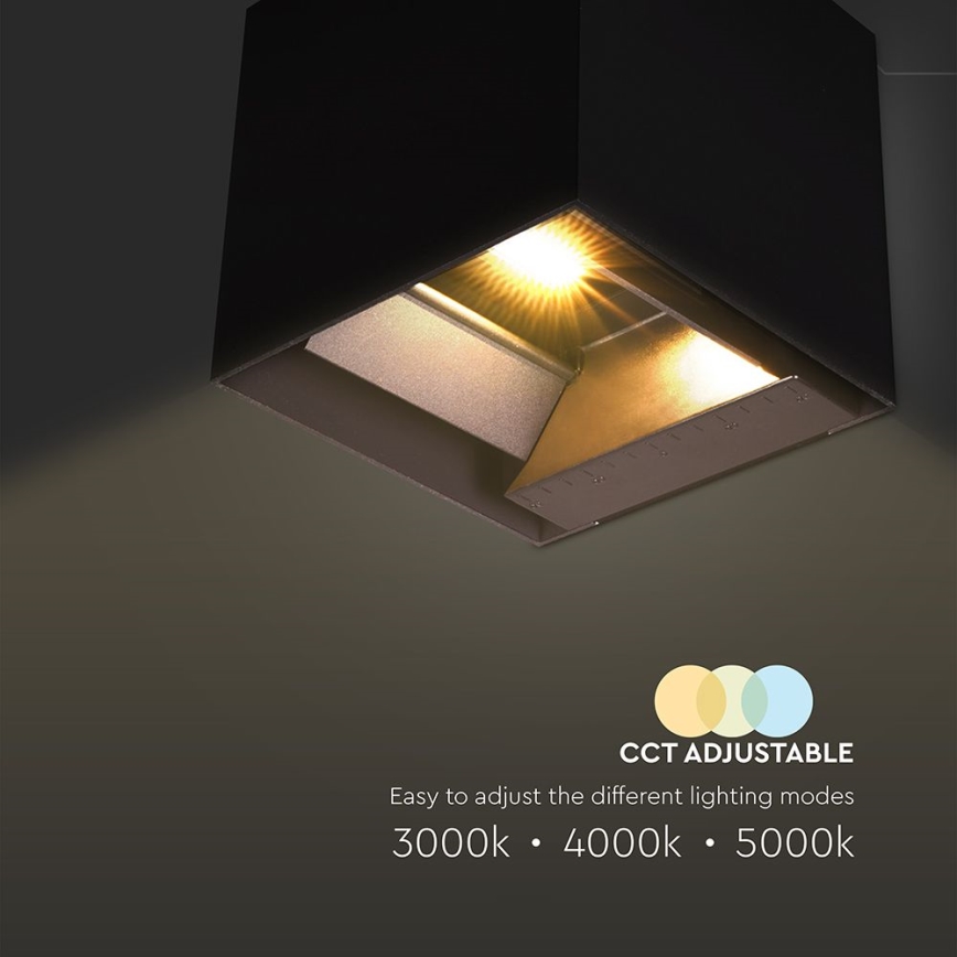 LED-Solarwandleuchte mit Sensor LED/9W/3,7V 3000/4000/5000K 2600 mAh IP65 schwarz
