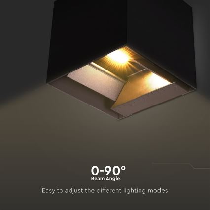 LED-Solarwandleuchte mit Sensor LED/9W/3,7V 3000/4000/5000K 2600 mAh IP65 schwarz