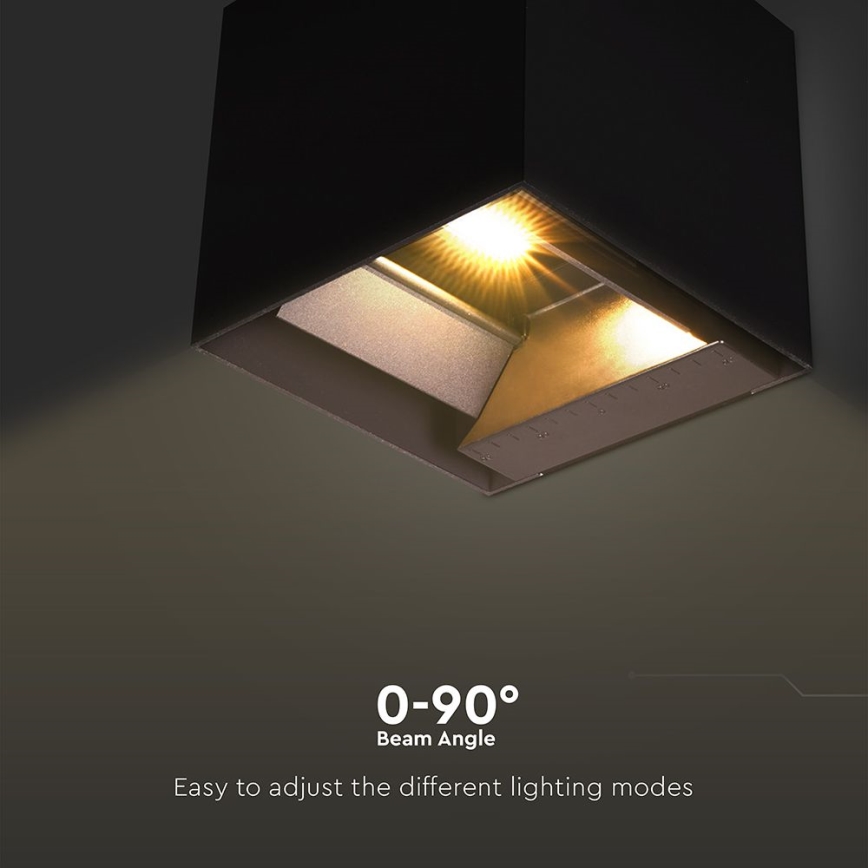 LED-Solarwandleuchte mit Sensor LED/9W/3,7V 3000/4000/5000K 2600 mAh IP65 schwarz